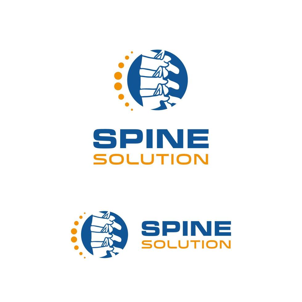 logotipo de la columna vertebral y la articulación. plantilla de diseño de logotipo de solución ortopédica vector