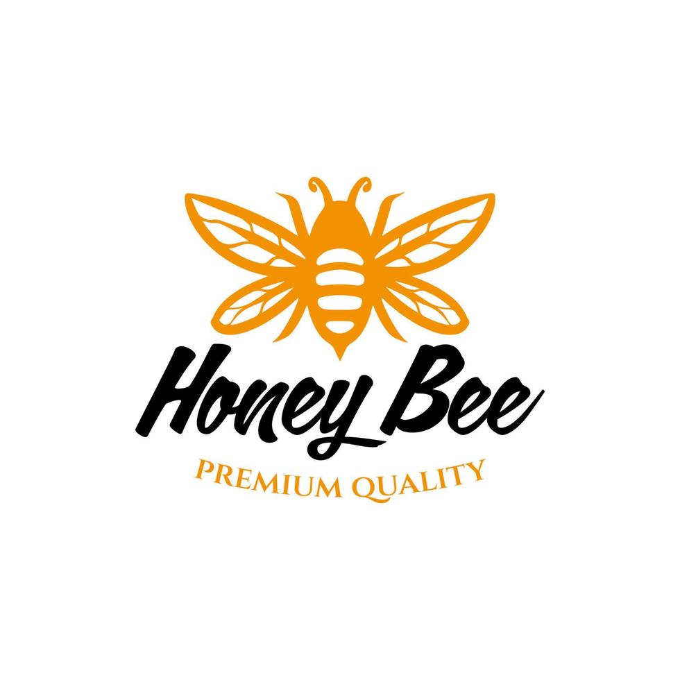 logotipo de abeja de miel. plantilla de diseño de logotipo de calidad premium de miel dulce vector