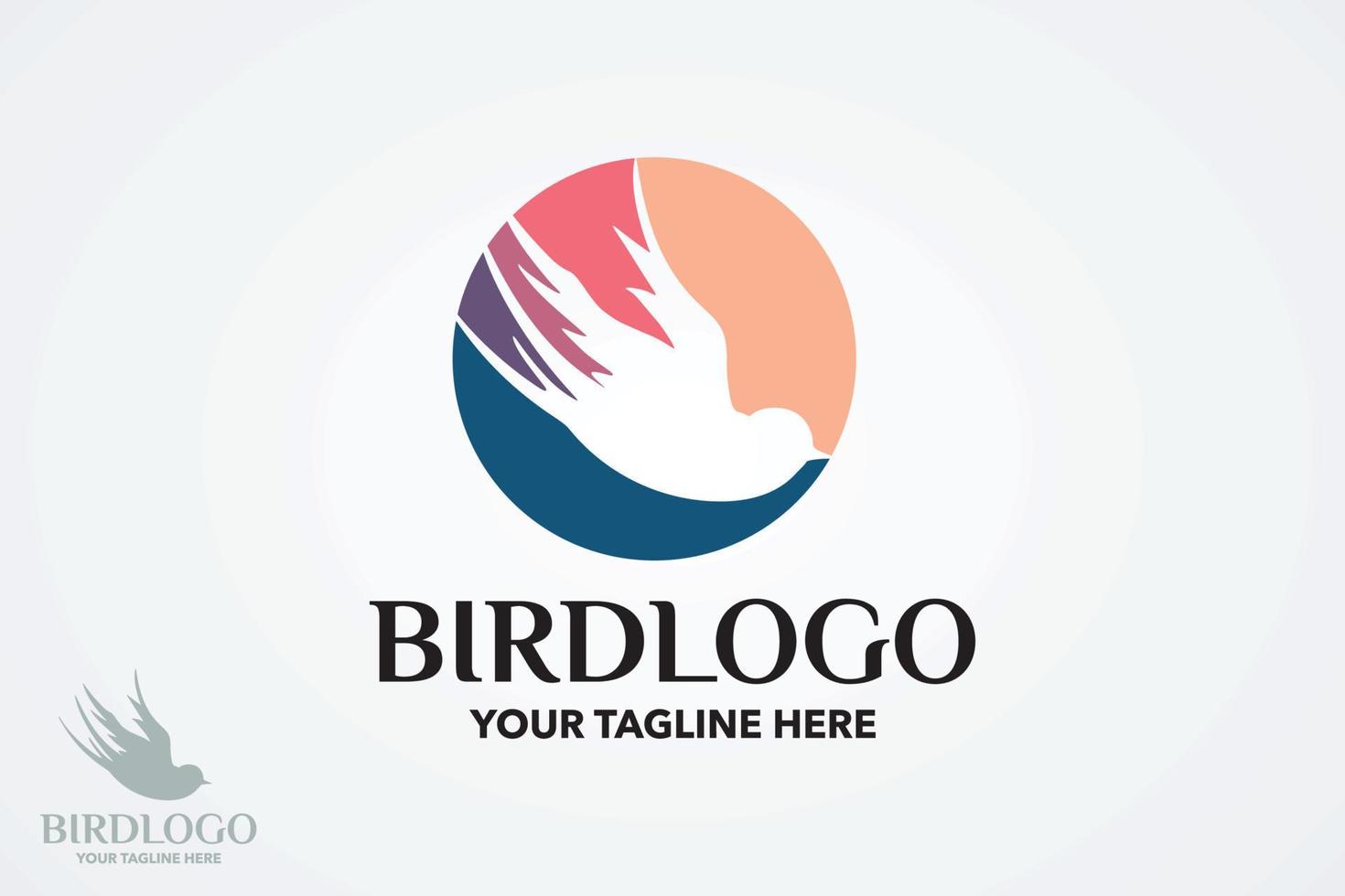 bird rounded logo design template vector