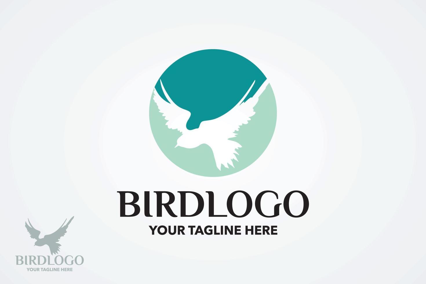 bird rounded logo design template vector