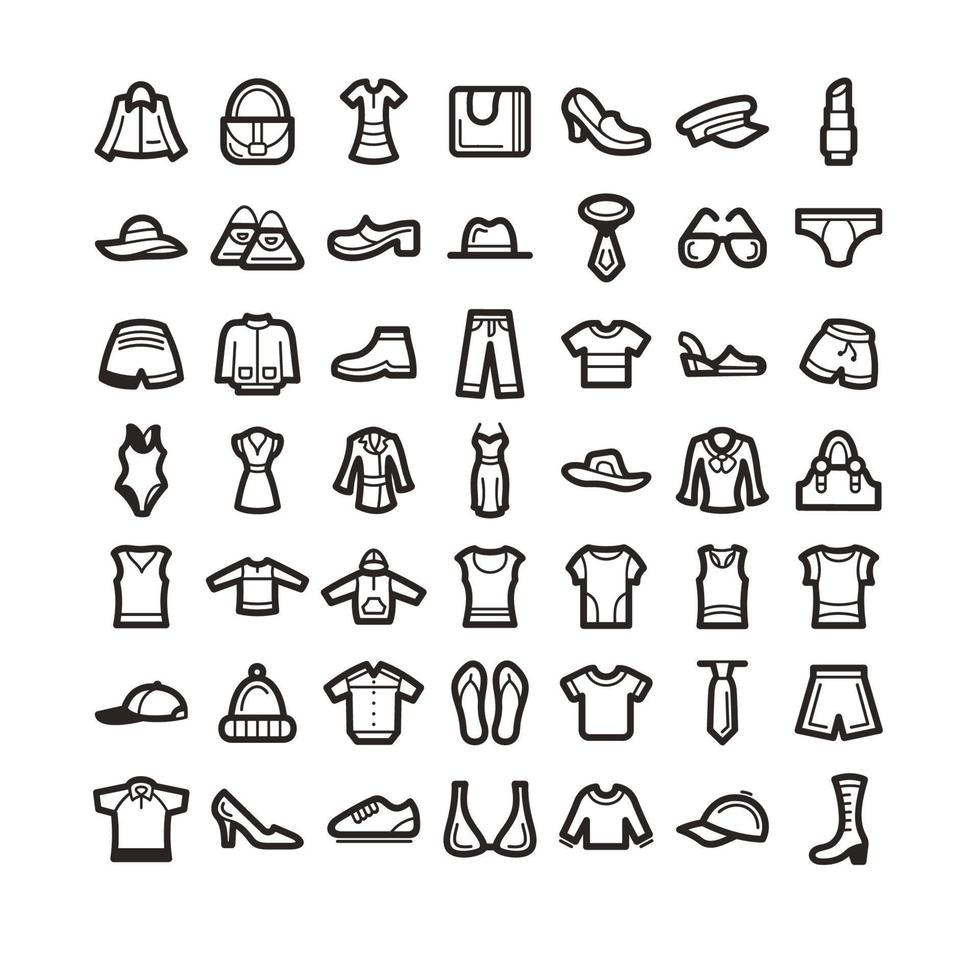 conjunto de iconos de línea de moda vector
