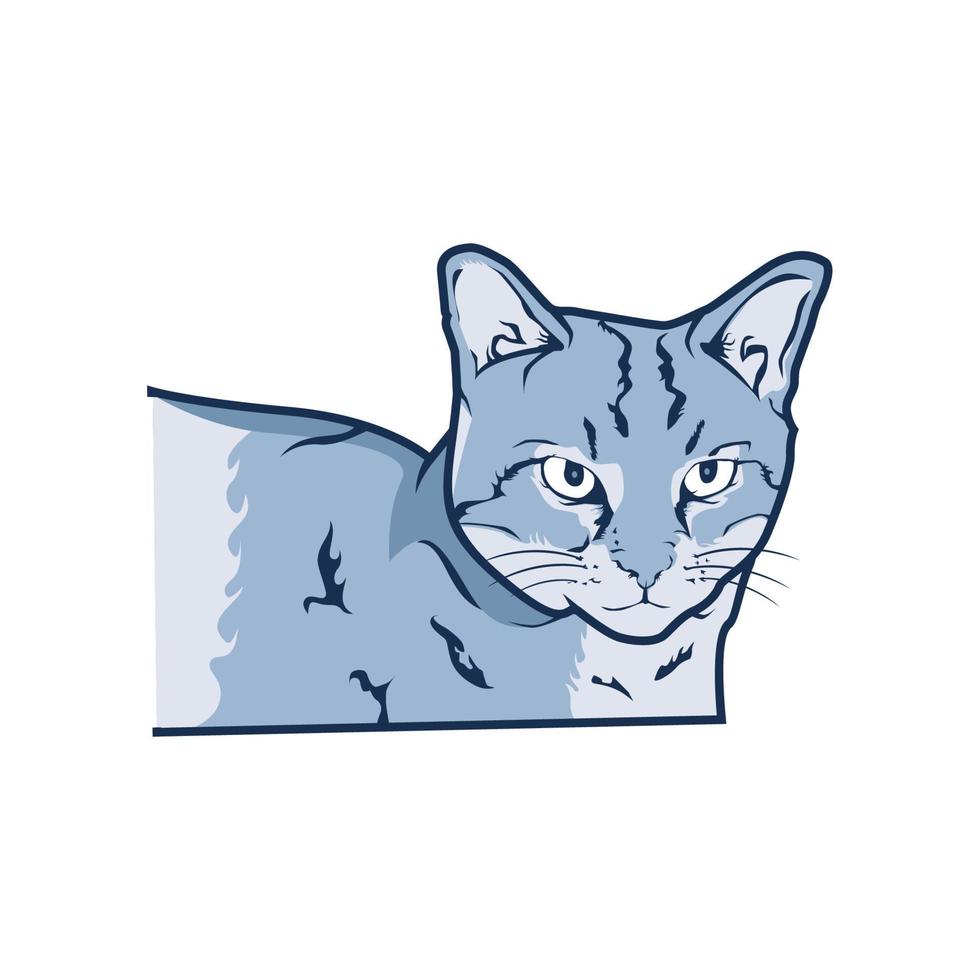 ilustración de retrato de vector de gato con fondo blanco