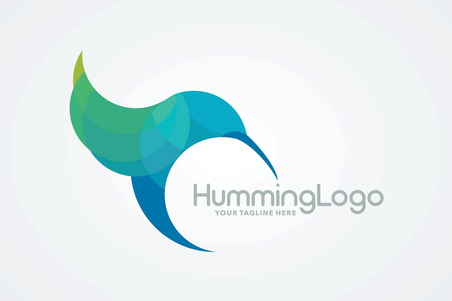 humming bird logo design template vector