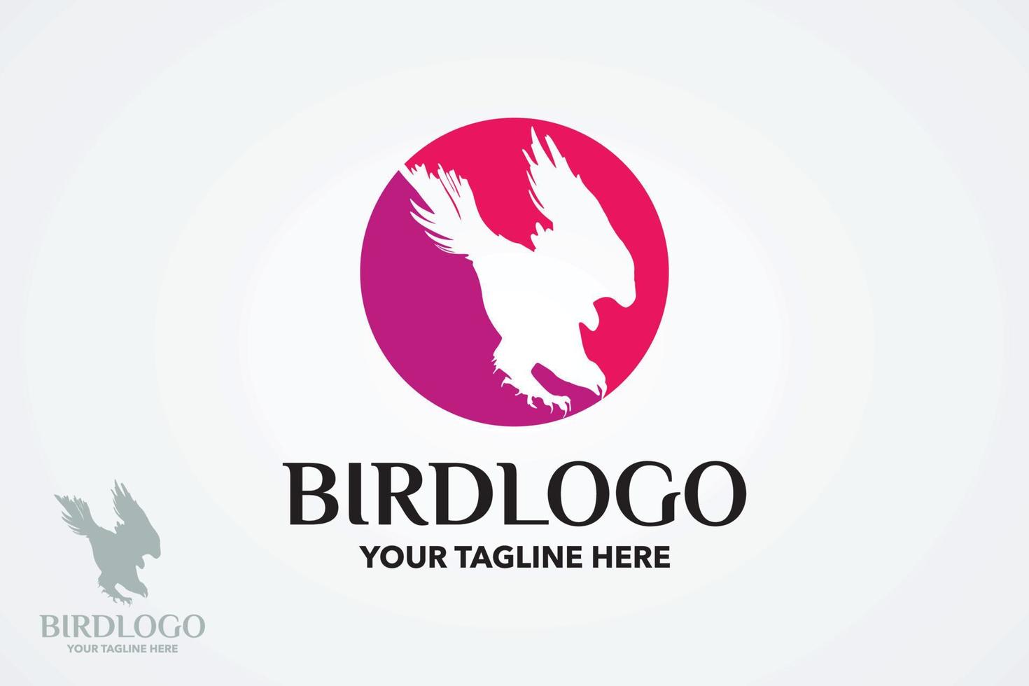 plantilla de diseño de logotipo redondeado de pájaro vector