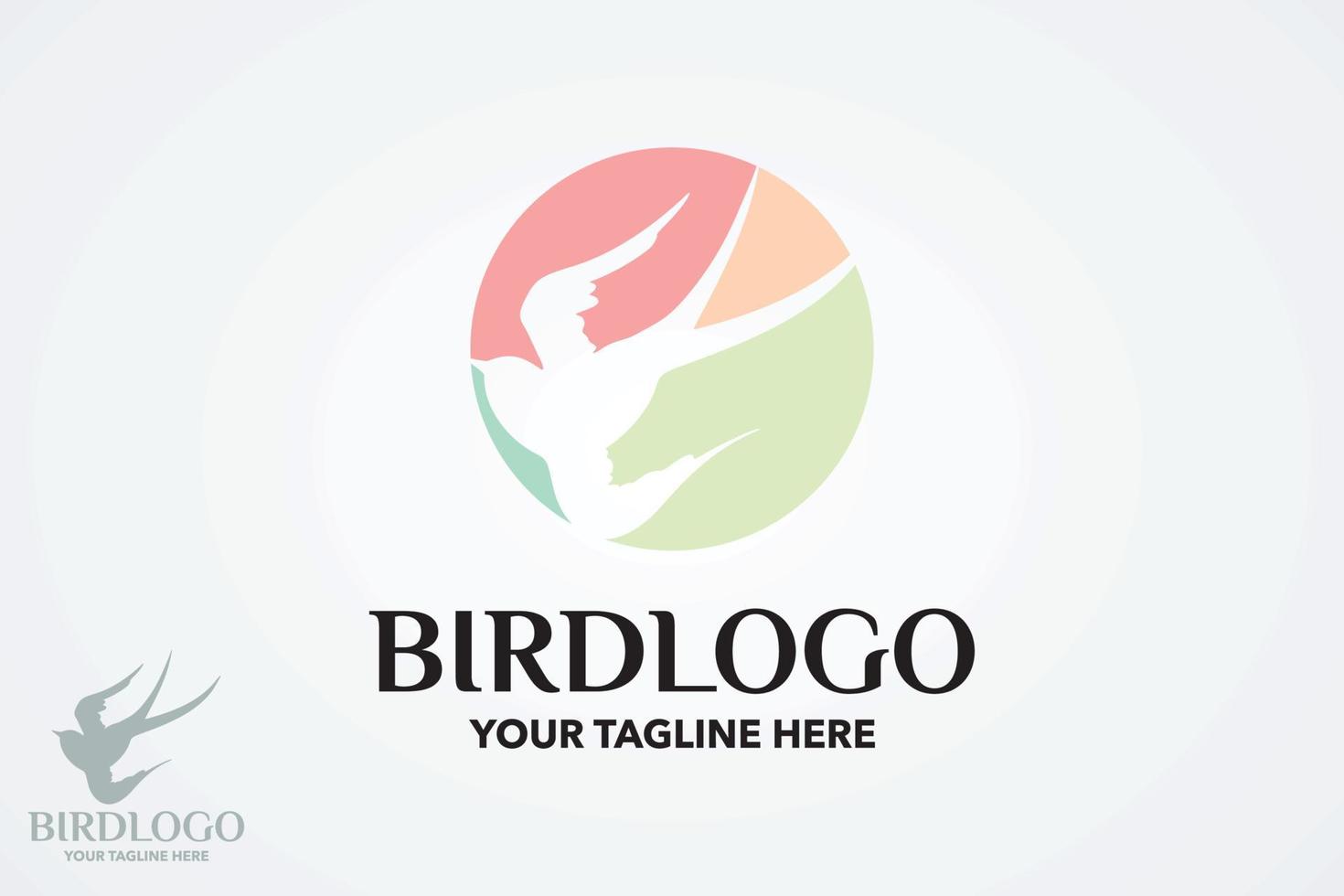 bird rounded logo design template vector