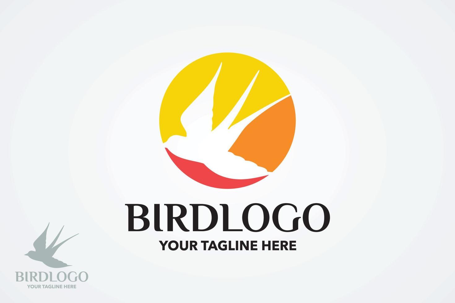 plantilla de diseño de logotipo redondeado de pájaro vector