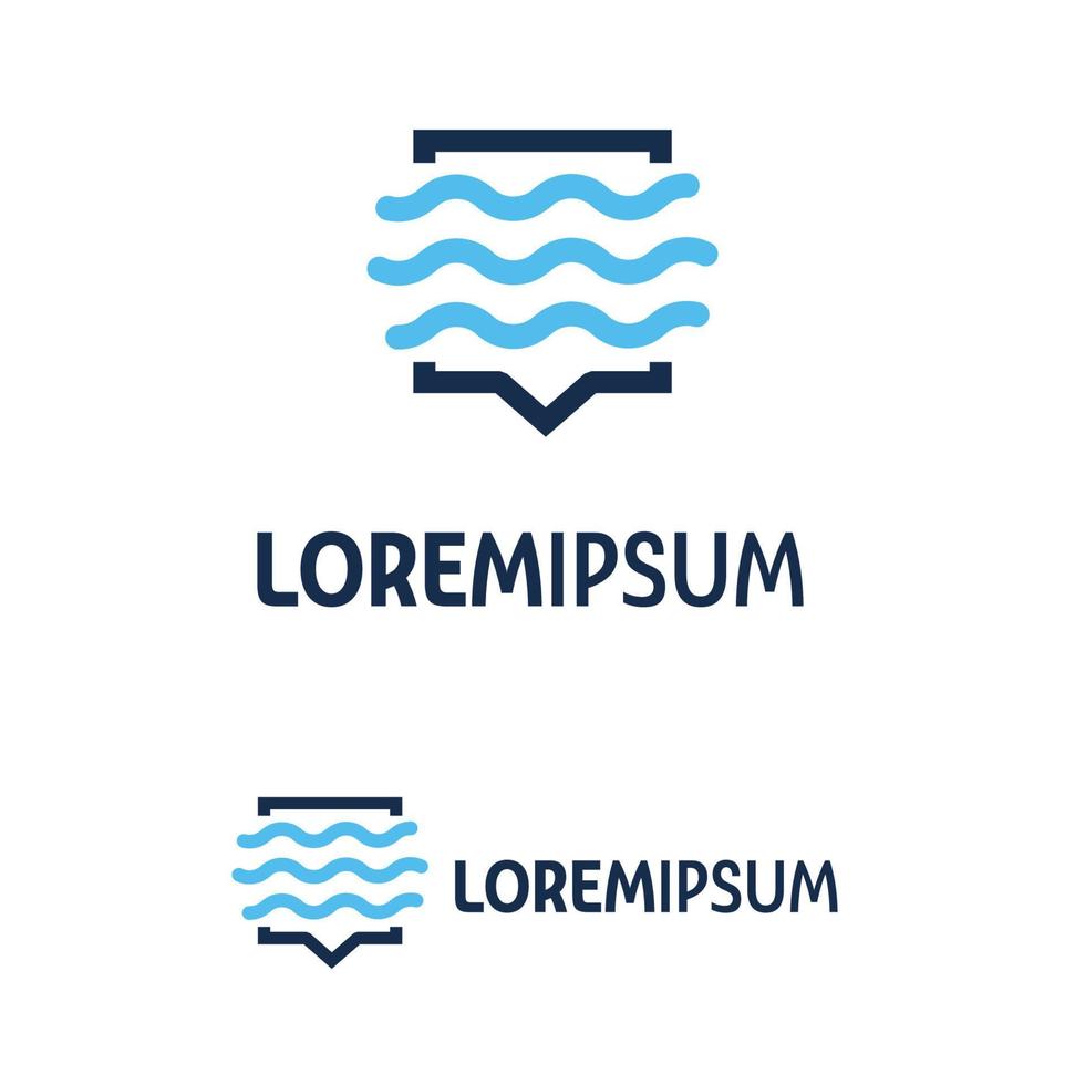 social wave logo design template vector