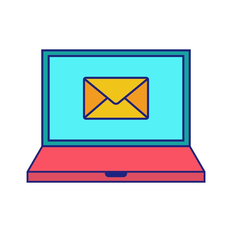 NoteBook With Email Icon Flat Design vector