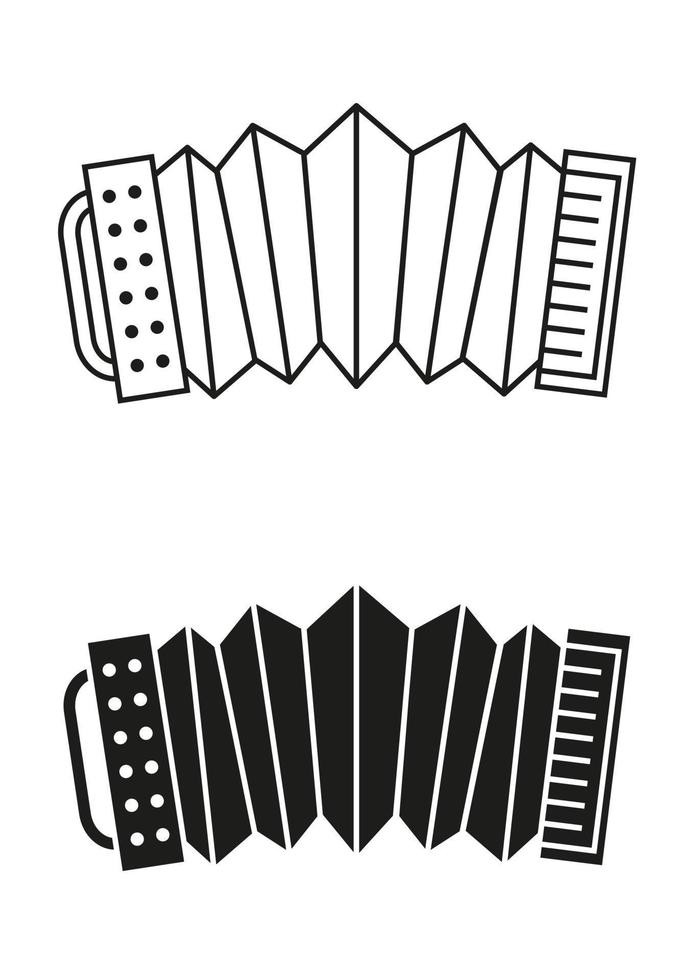 Black And White Accordion Icon Flat Design Vector