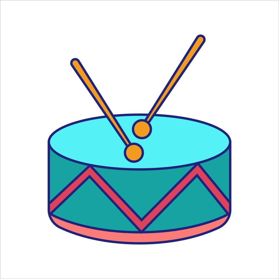 Drum Icon Flat Design Vector