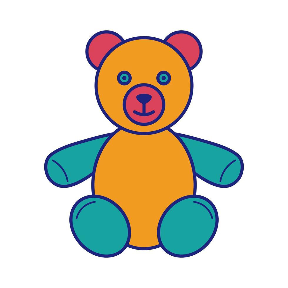 Toy Bear Icon Flat Design Vector