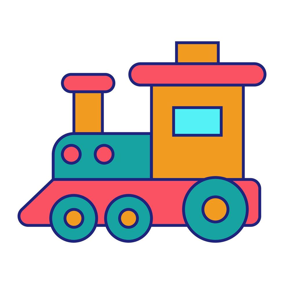 vector de diseño plano de icono de locomotora de juguete