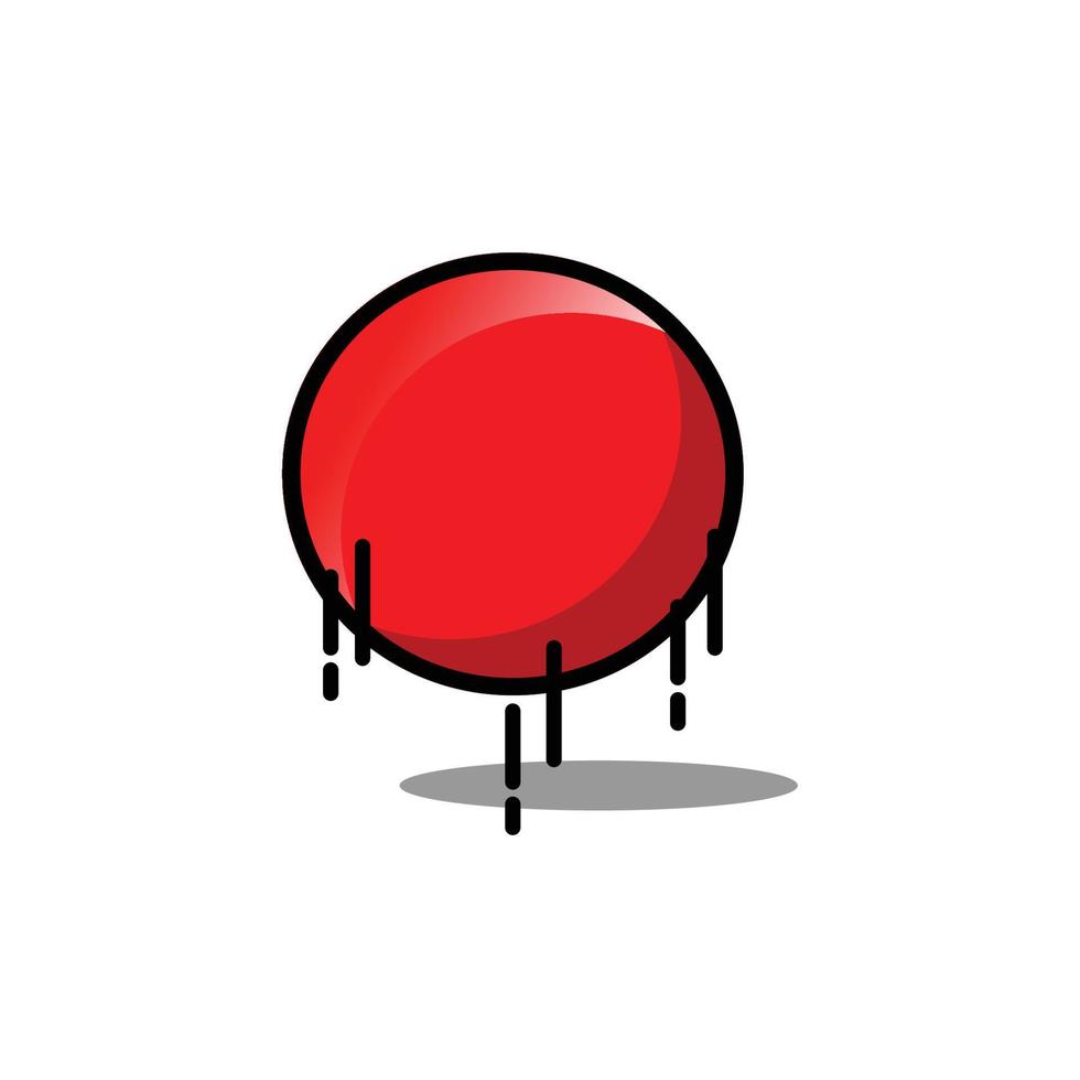 Red ball icon, bounce ball, basketball, line art style vector