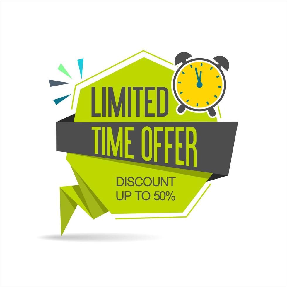 Modern colorful tag or sticker limited time offer vector