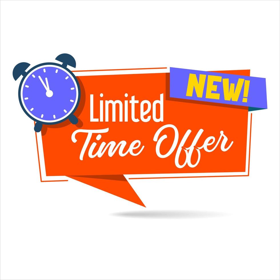 Modern colorful tag or sticker limited time offer vector