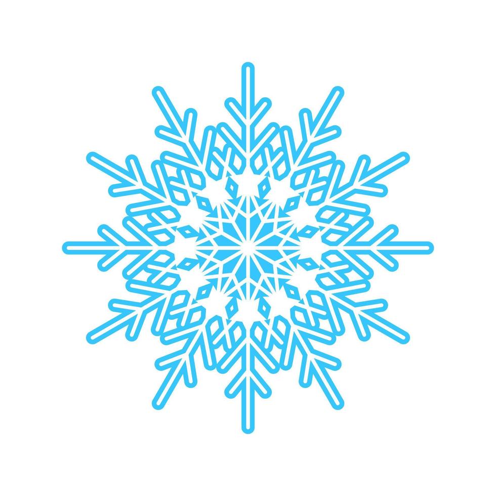 simple copo de nieve hecho de líneas azules. decoración festiva para año nuevo y navidad, símbolo de invierno, elemento de diseño. ilustración vectorial vector