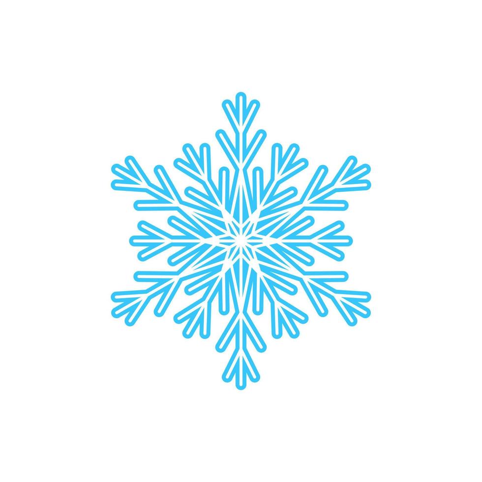 Simple snowflake made of blue lines. Festive decoration for New Year and Christmas, symbol of winter, element for design. Vector illustration