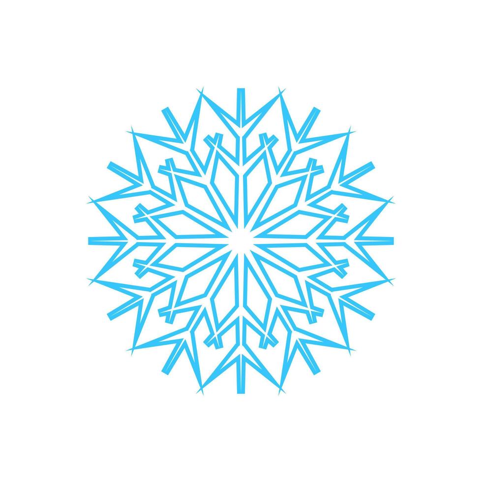 simple copo de nieve hecho de líneas azules. decoración festiva para año nuevo y navidad, símbolo de invierno, elemento de diseño. ilustración vectorial vector