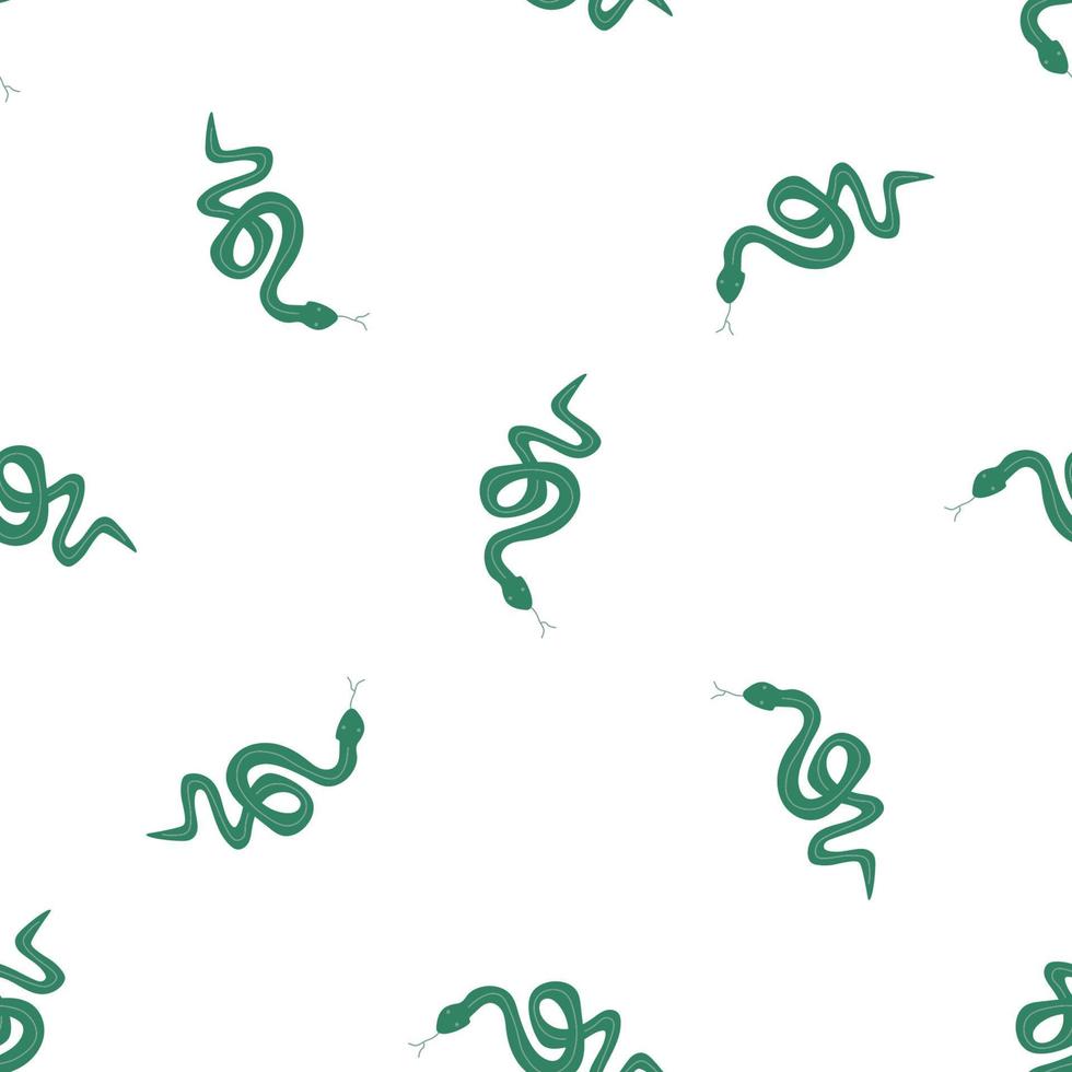 Snakes seamless pattern. Snakes elongated, legless, carnivorous reptiles. Wild West theme. Hand drawn colored trendy Vector illustration. Wildlife concept.