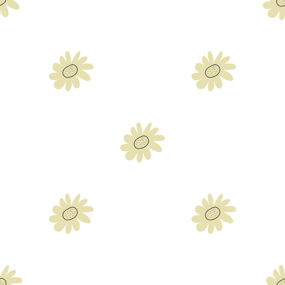 patrón floral vector transparente con flores. flor de primavera estilo infantil simple dibujado a mano. bastante ditsy para tela, textil, papel pintado. papel digital en fondo blanco