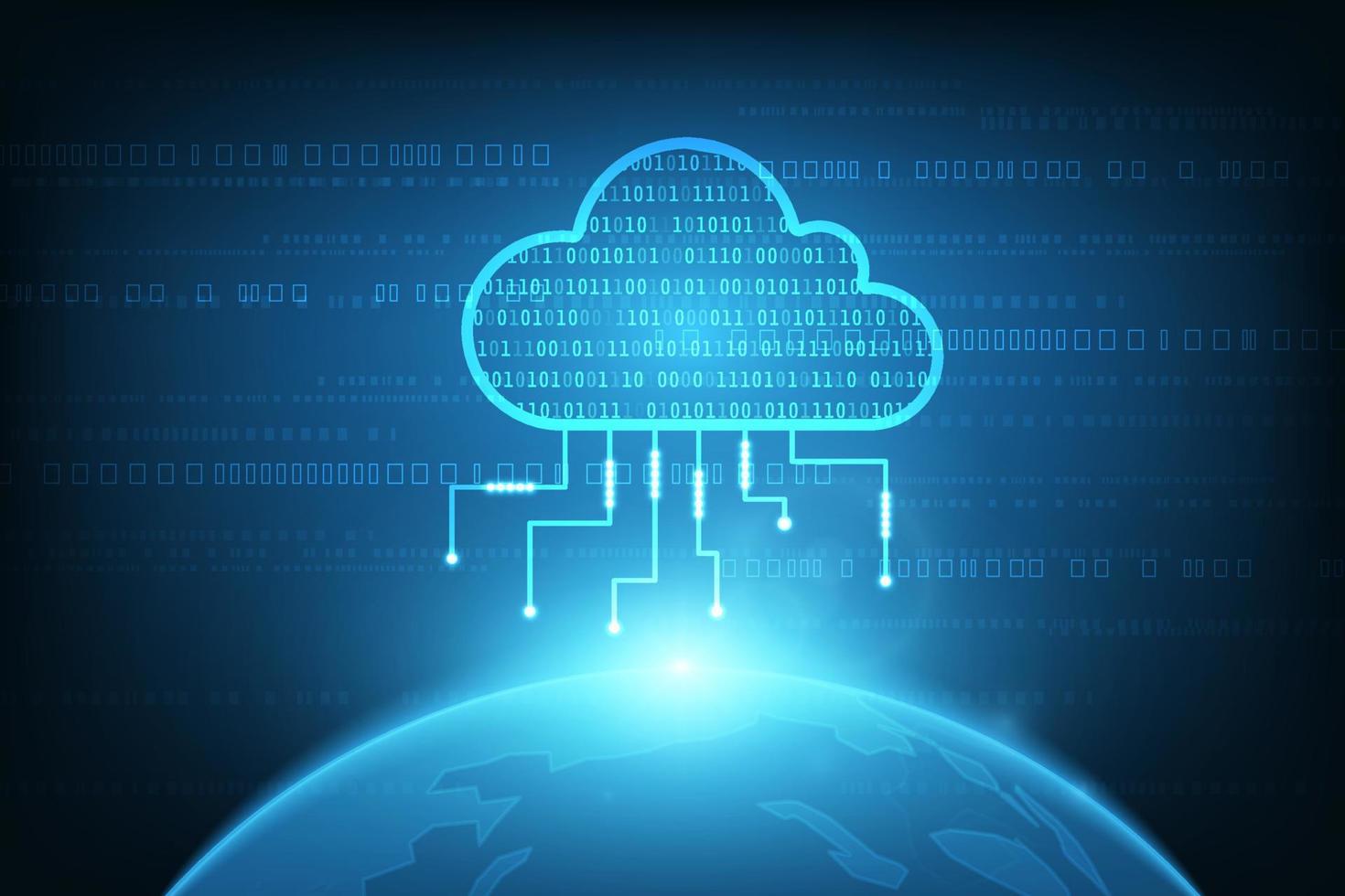 Vector cloud concept. Network online strage hi tech technology background.