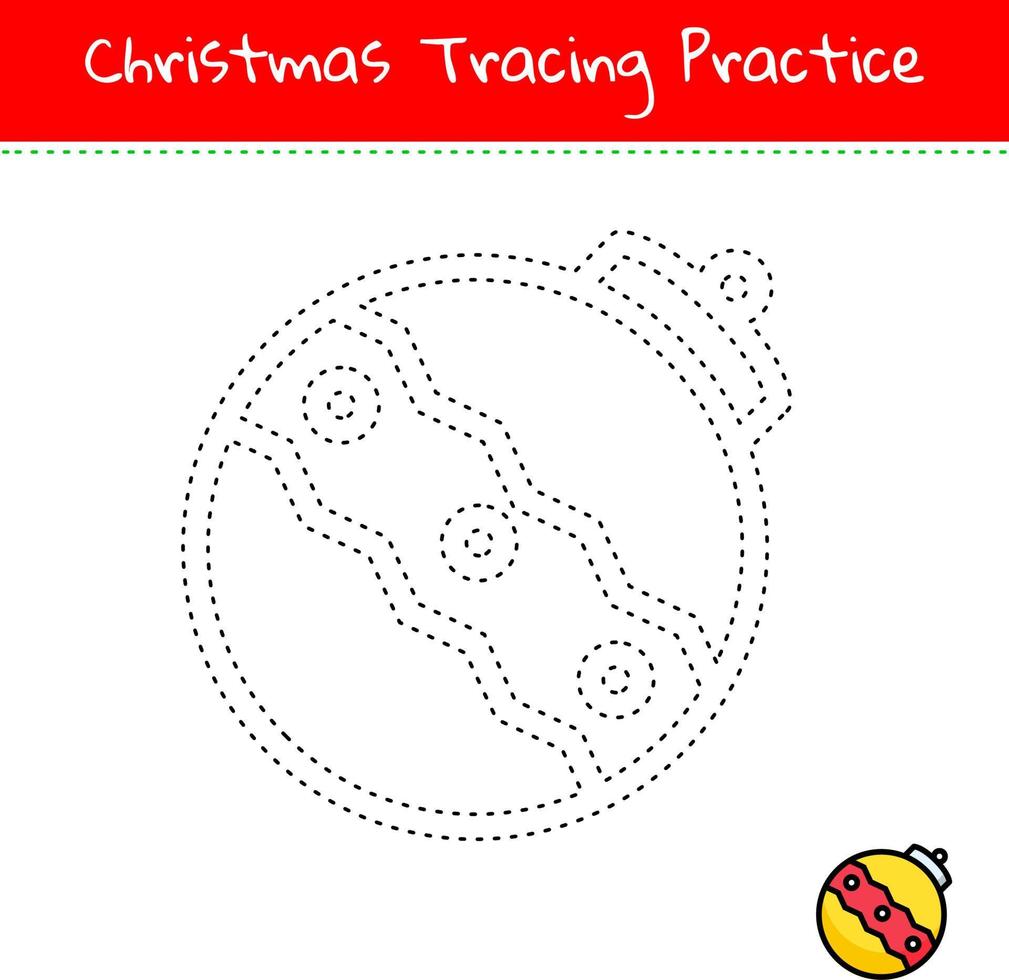 Christmas tracing line art practice hand drawn vector