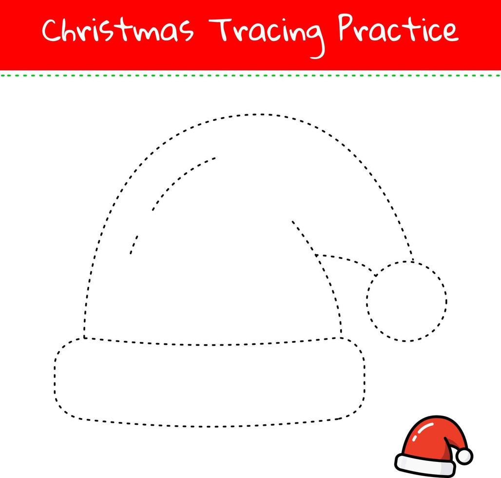 Christmas tracing line art practice hand drawn vector