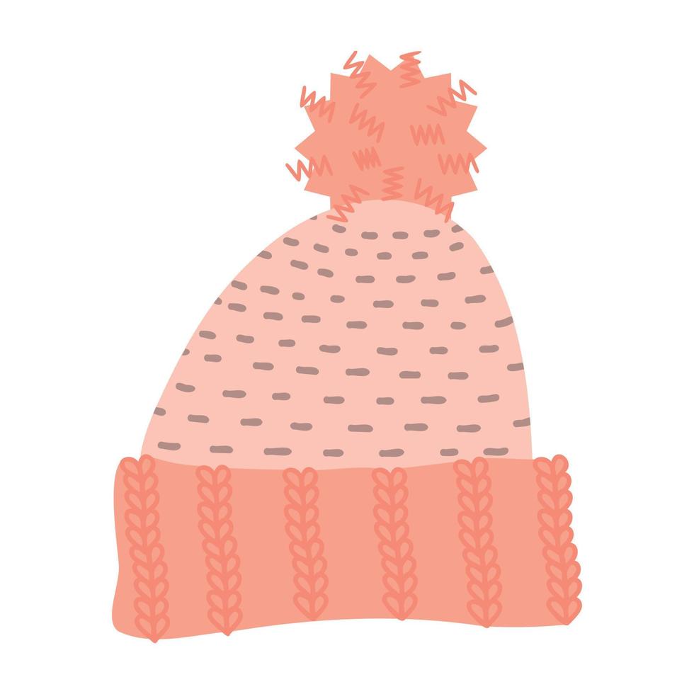 Knitting Hat for winter vector