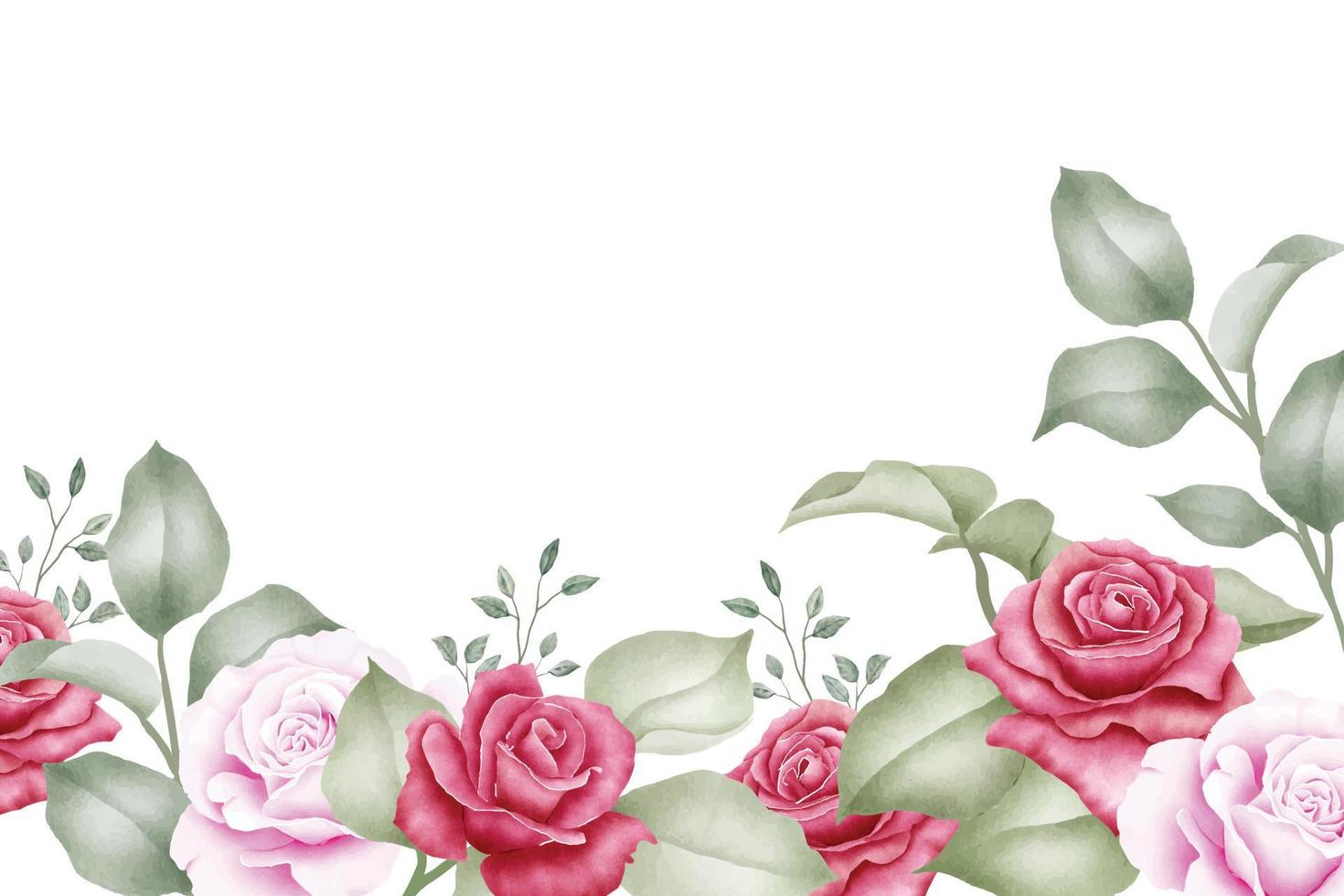 Elegant Floral Roses Bakground Watercolor vector