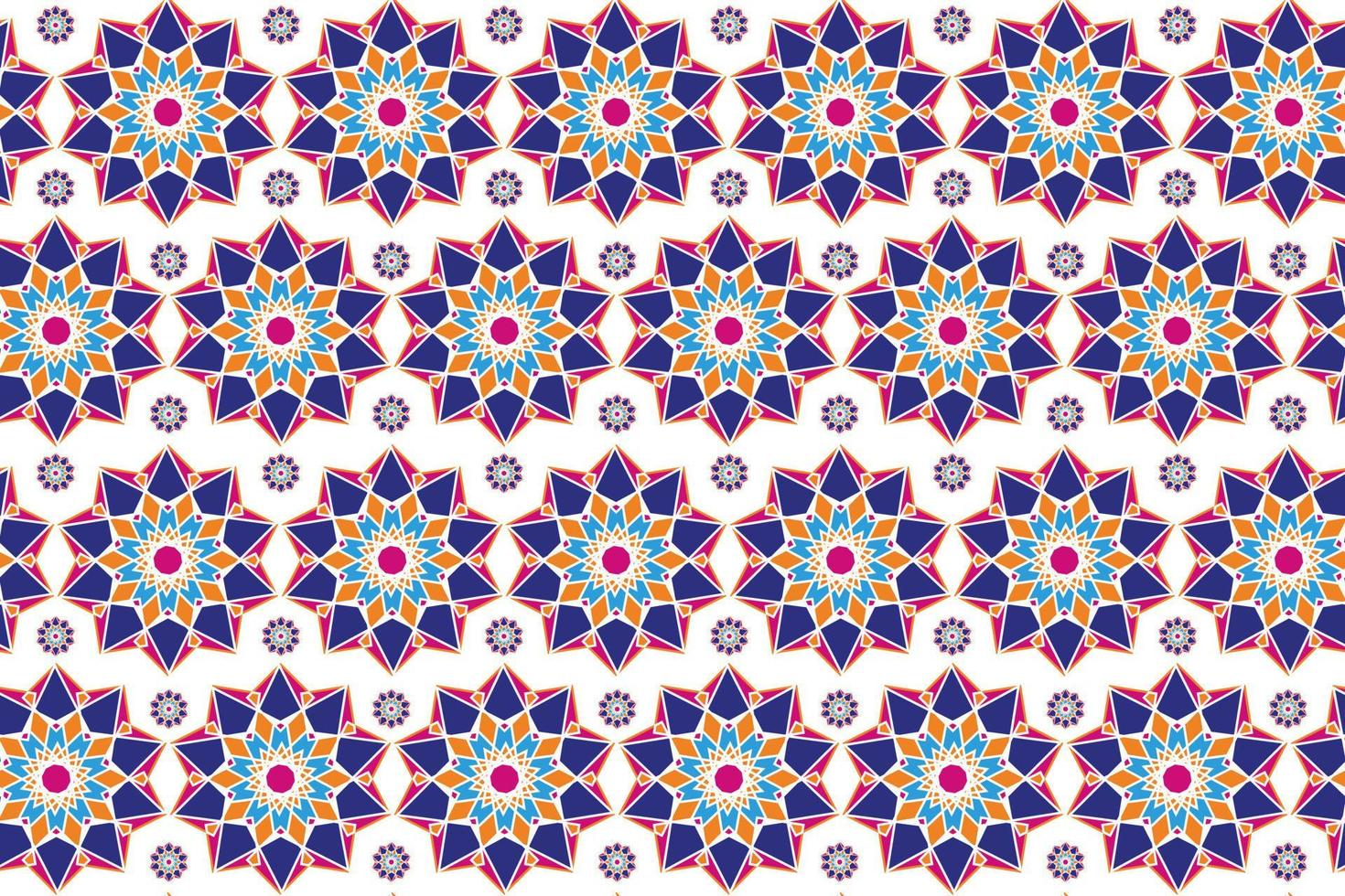 Seamless geometric pattern, islamic motif . Colorful Arabic ornaments. Mandala. Patterns for fabrics, packaging, wallpaper. Vector illustration on white background