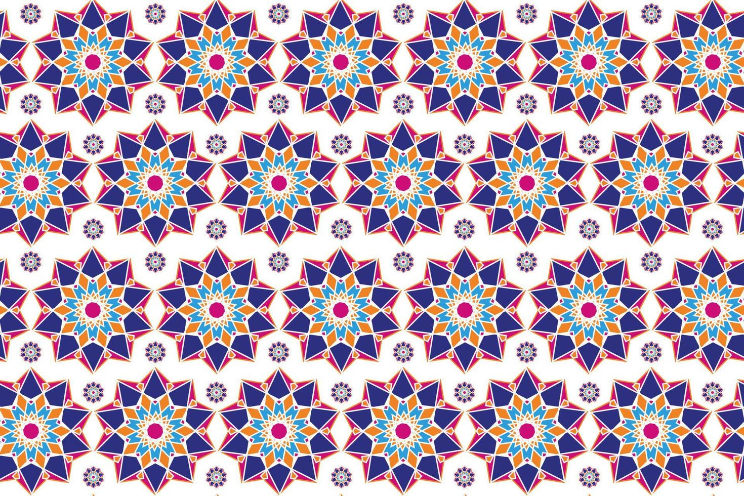 Seamless geometric pattern, islamic motif . Colorful Arabic ornaments. Mandala. Patterns for fabrics, packaging, wallpaper. Vector illustration on white background