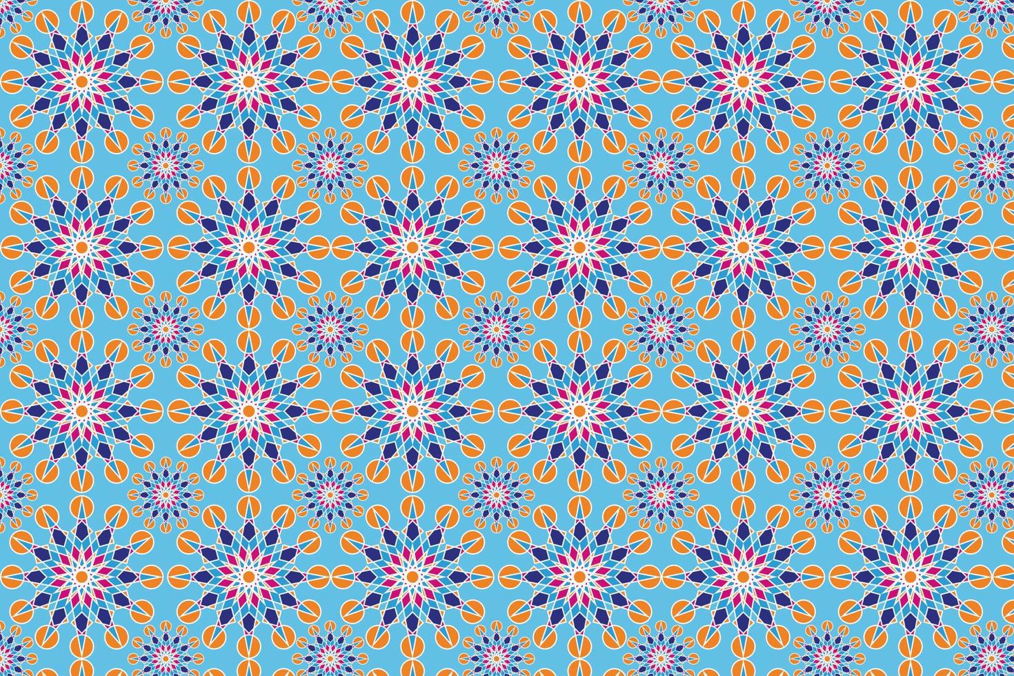 Seamless pattern, islamic geometric motif . Colorful Arabic ornaments. Mandala. Patterns for fabrics, packaging, wallpaper. Vector illustration
