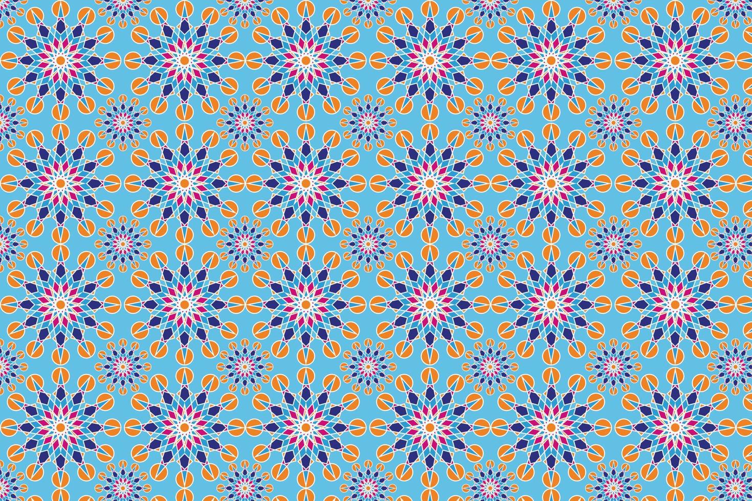 Seamless pattern, islamic geometric motif . Colorful Arabic ornaments. Mandala. Patterns for fabrics, packaging, wallpaper. Vector illustration