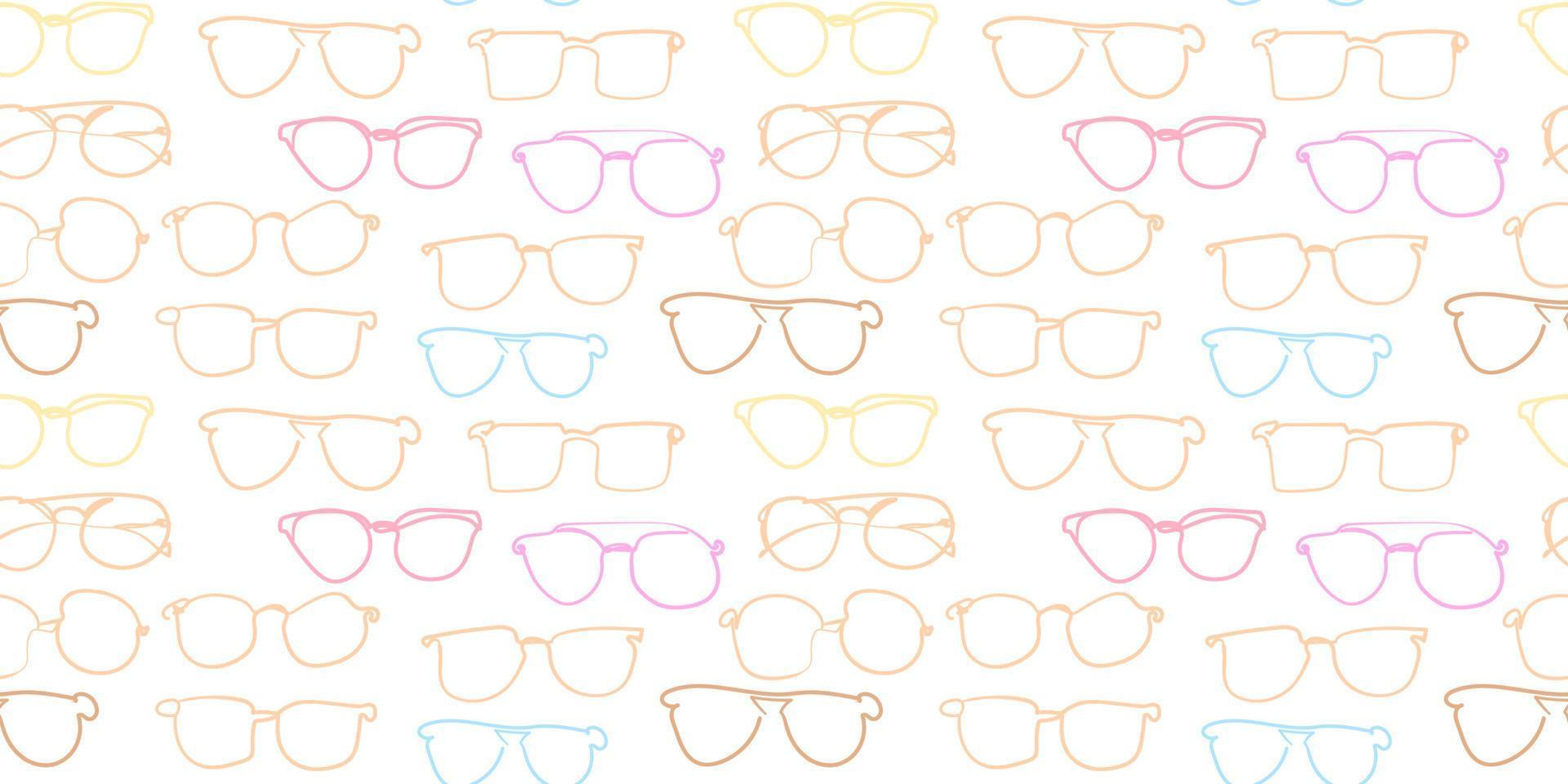 Vector colorful glasses seamless pattern. For textiles, interior design, for book design, website background.
