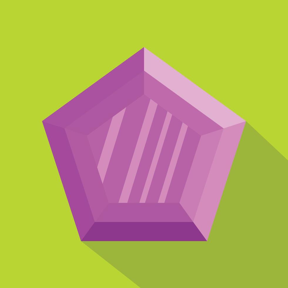 Lilac diamond icon, flat style. vector