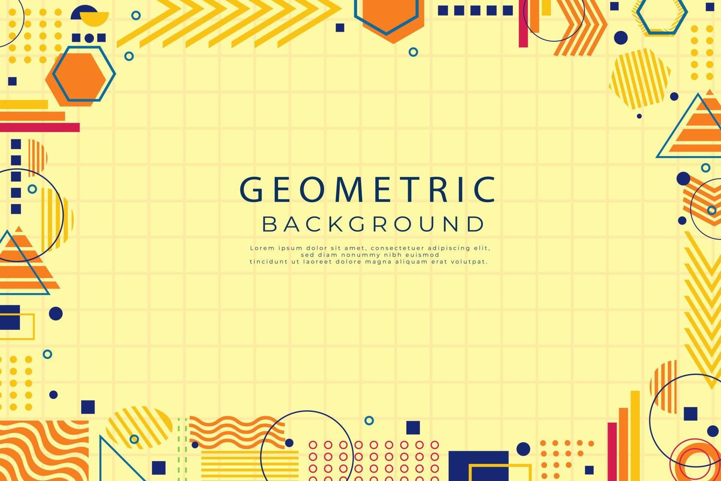 fondo de pantalla de formas geométricas planas, varias formas y línea abstracta vector de fondo geométrico plano
