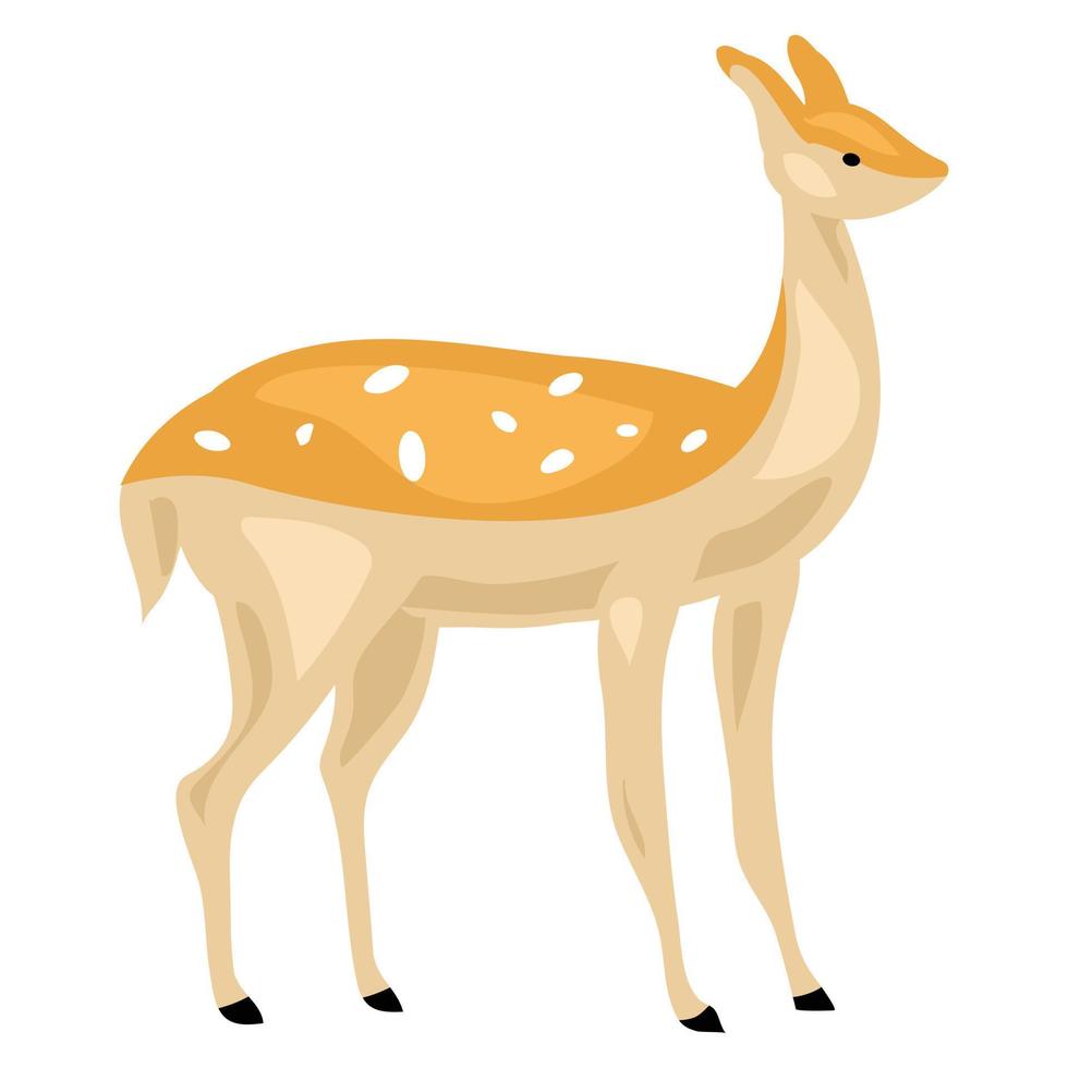 icono de ciervo hembra, estilo de dibujos animados vector