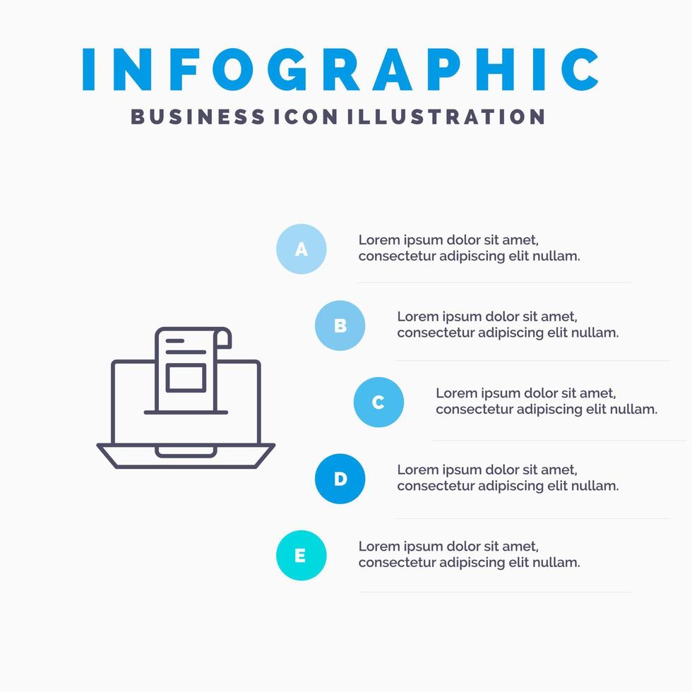 Email Communication Emails Envelope Letter Mail Message Line icon with 5 steps presentation infographics Background vector