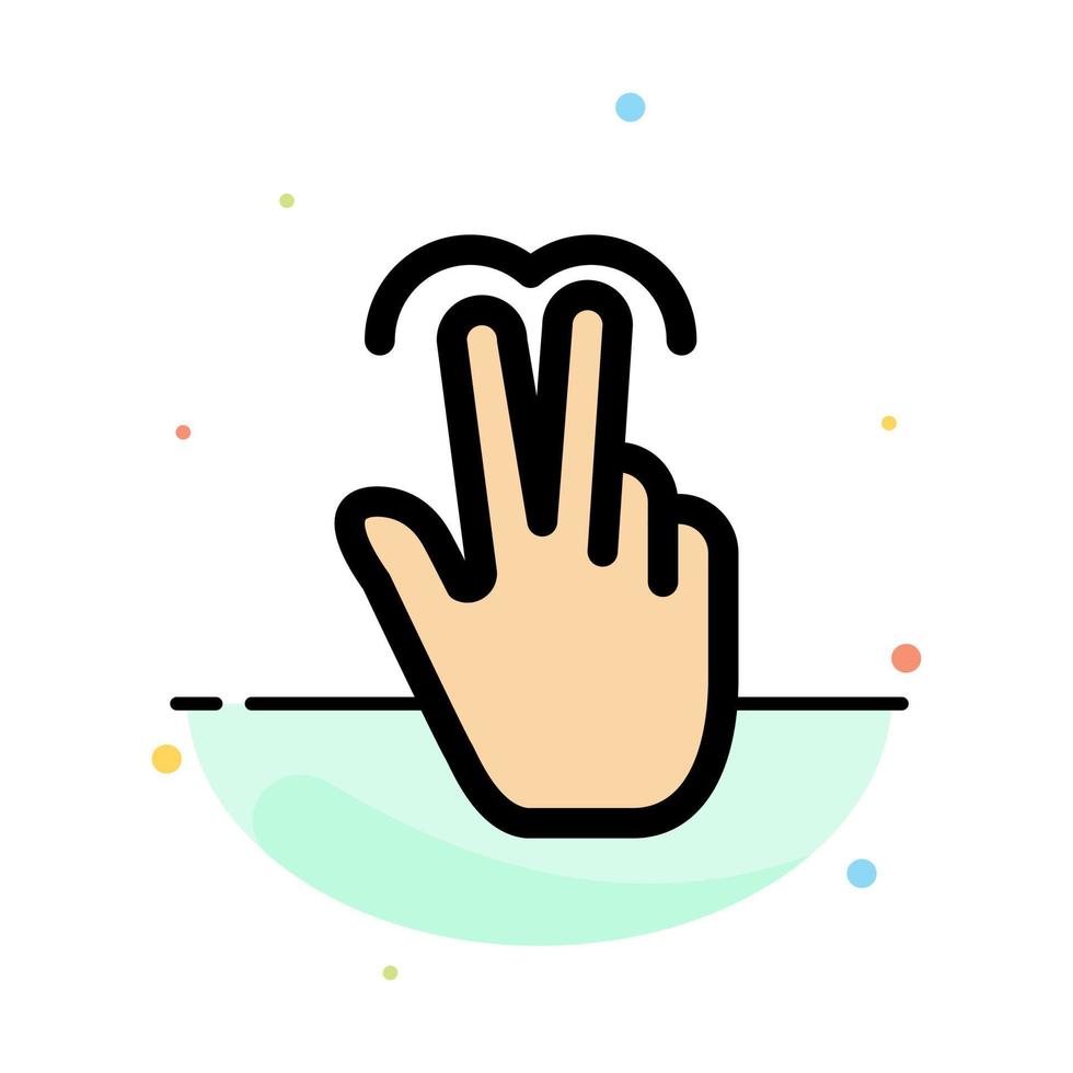 Gestures Hand Mobile Touch Tab Abstract Flat Color Icon Template vector