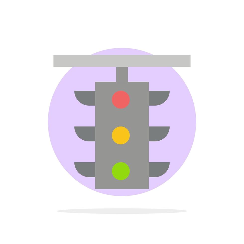 Light Sign Station Traffic Train Abstract Circle Background Flat color Icon vector