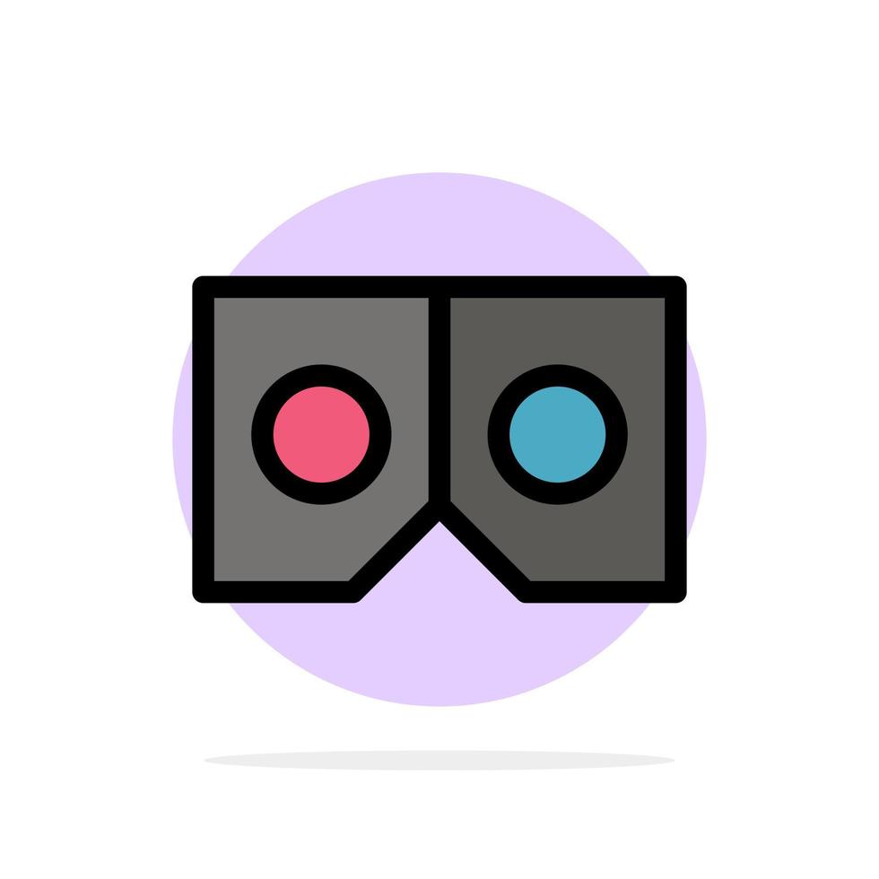 3d Glasses Vr Movie Abstract Circle Background Flat color Icon vector