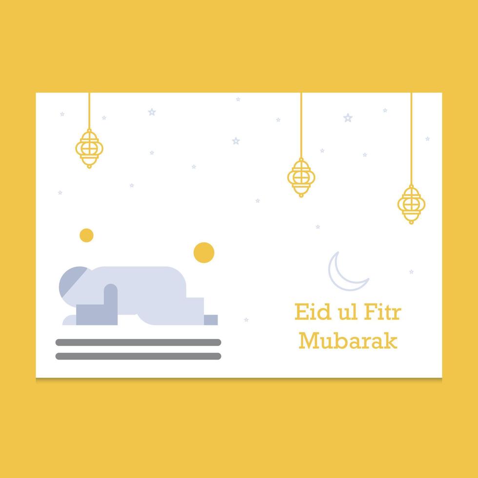 Eid Mubarak greeting Card Illustration vector