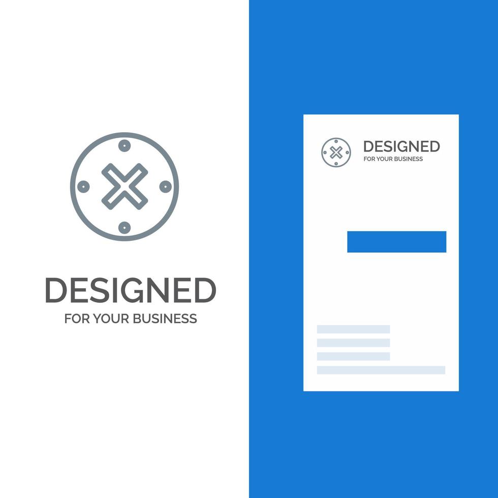 Close Cross Delete Cancel Grey Logo Design and Business Card Template vector