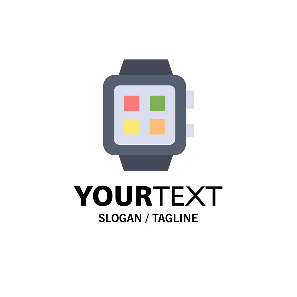 Electronic Home Smart Technology Watch Business Logo Template Flat Color vector