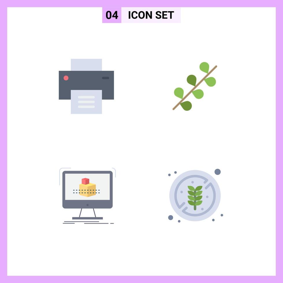 Editable Vector Line Pack of 4 Simple Flat Icons of basic dimensional user holiday sketch Editable Vector Design Elements