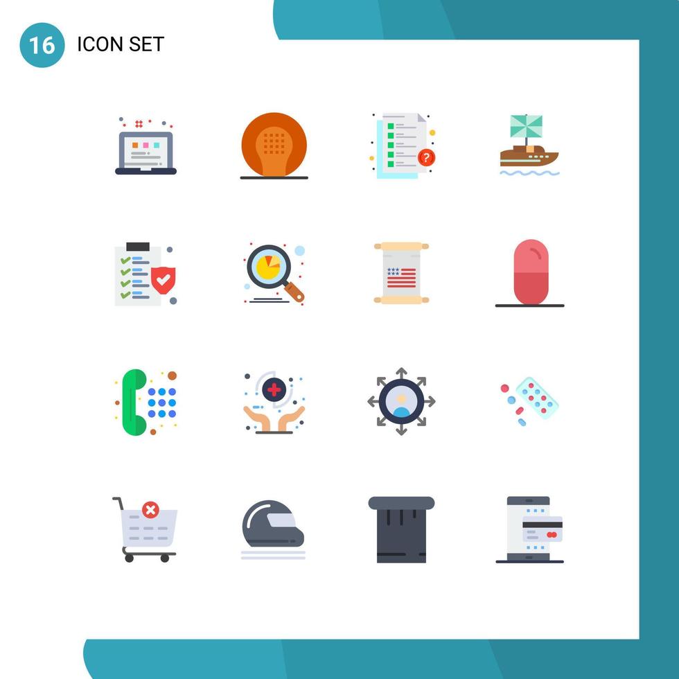 User Interface Pack of 16 Basic Flat Colors of uk european recreation british support Editable Pack of Creative Vector Design Elements