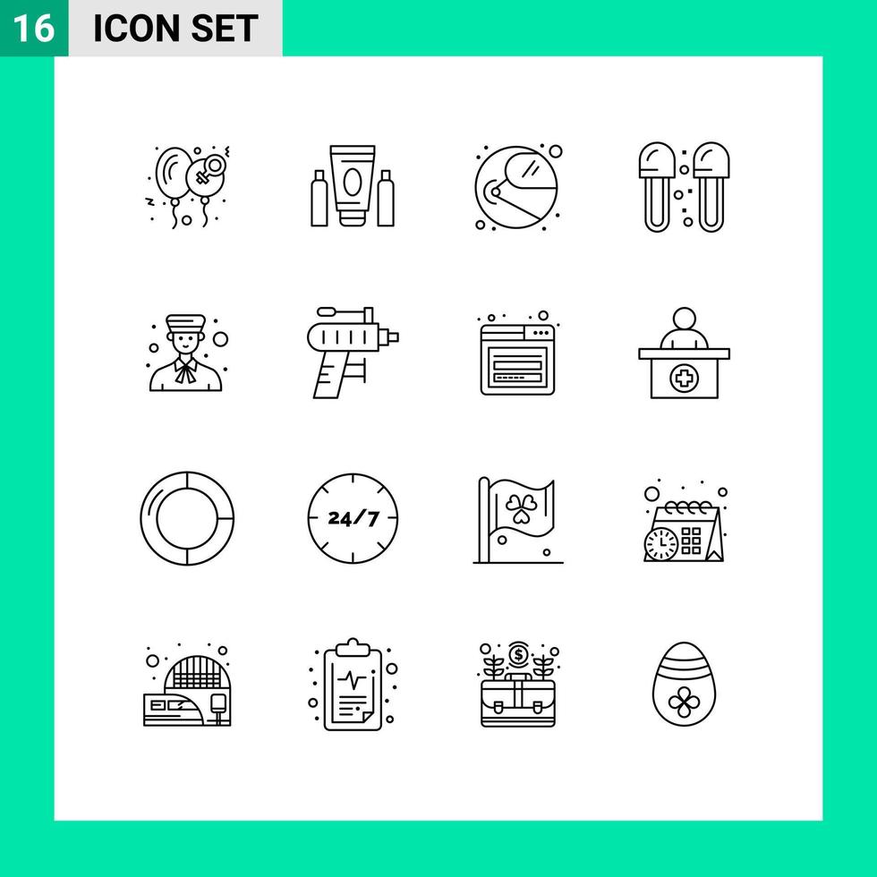 16 Universal Outline Signs Symbols of slippers cleaning healthcare bathroom cosmonaut Editable Vector Design Elements