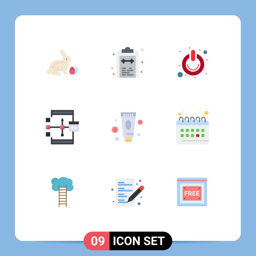 Set of 9 Modern UI Icons Symbols Signs for development coding task app power Editable Vector Design Elements