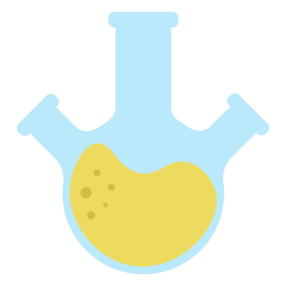 Laboratory flask with fluid. Vector illustration