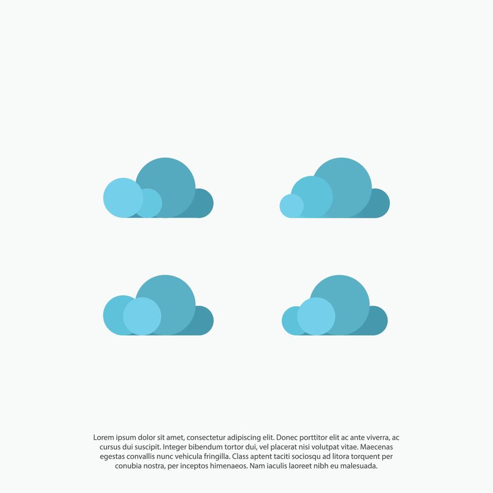 Set of Cloud Icons in trendy flat style isolated. Cloud symbol for your web site design, logo, app, UI. Vector illustration